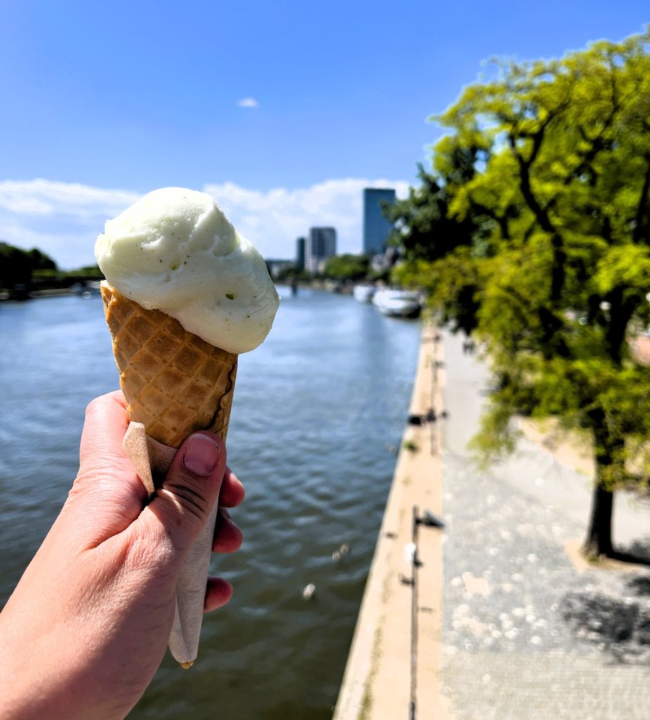 Frankfurt river Main Germany Europe ice cream